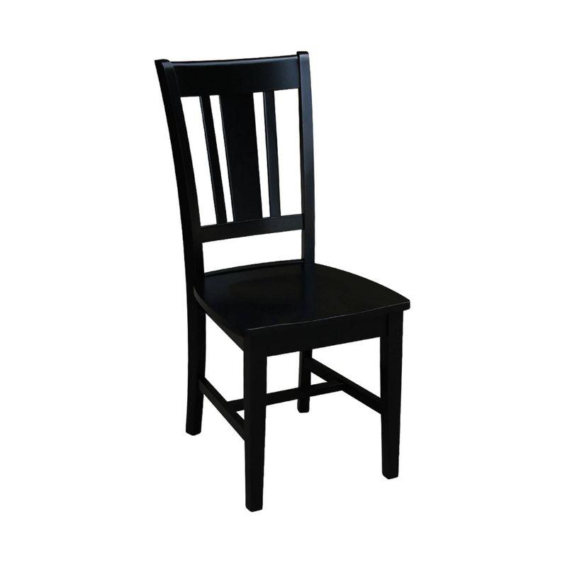 San Remo Elegant Black Solid Hardwood Splatback Dining Chairs (Set of 2)