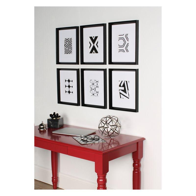 6pc 12" x 15" Calter Framed Print Art Set Black - Kate and Laurel