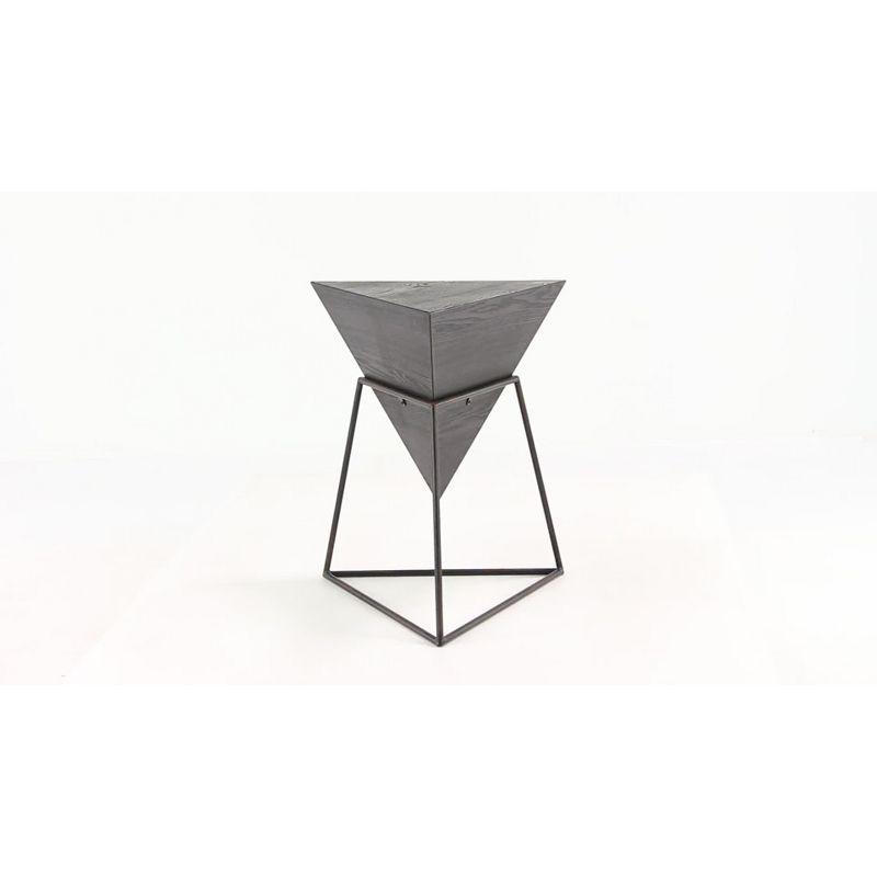 Modern Triangular Accent Table Gray - Olivia & May: Chic Side Table, Metal Frame, Wood Top, Easy to Clean