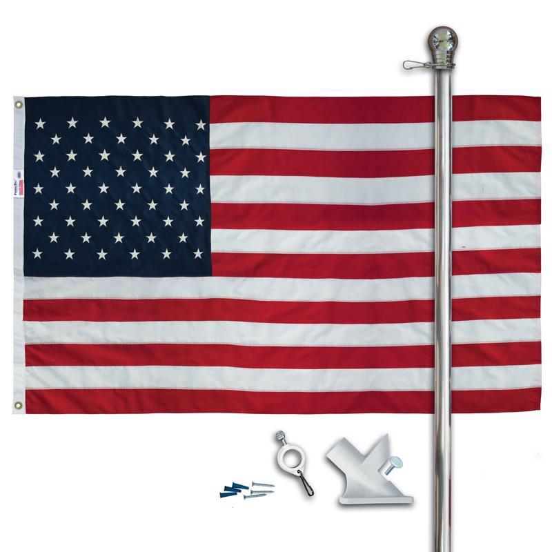 Patriotic American Flag Kit with 6-Foot Aluminum Pole