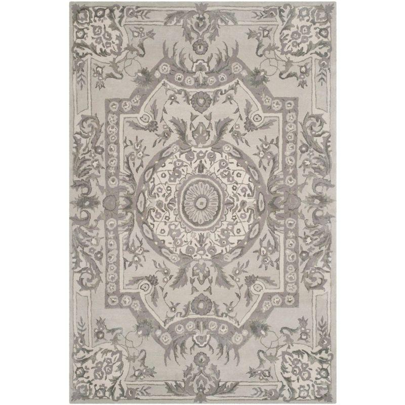 Savonnerie SAV623 Hand Tufted Area Rug - Smoke - 6'x9' - Safavieh.