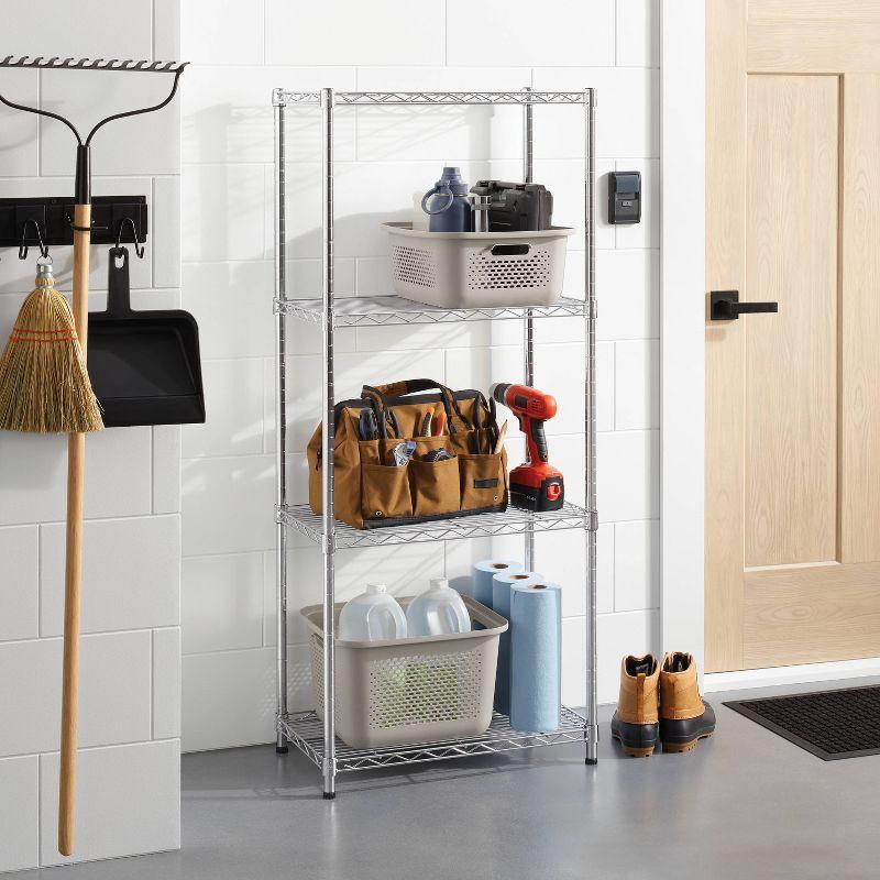 4 Tier Wire Shelving Chrome - Brightroom™