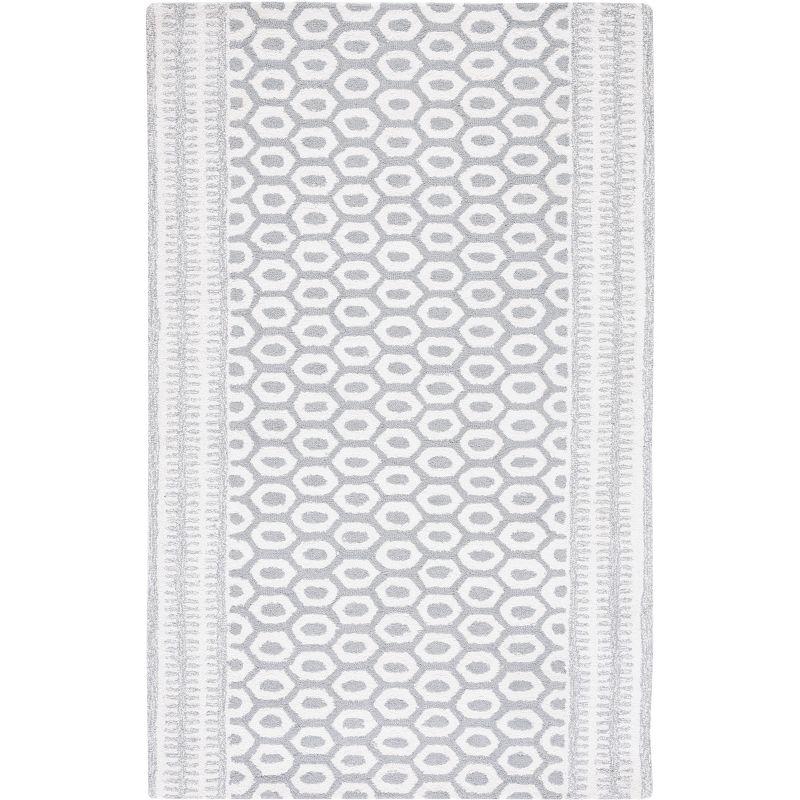 Capri Ivory and Grey Hand-Tufted Wool Area Rug