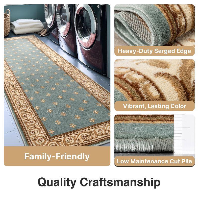 Well Woven Barclay Collection Fleur de Lis Light Blue 7'10" x 9'10" Area Rug - for Living Room, Bedroom, and Dining Room