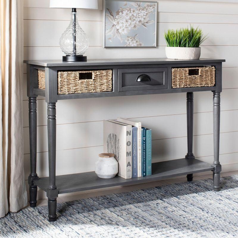 Winifred Wicker Console Table With Storage  - Safavieh