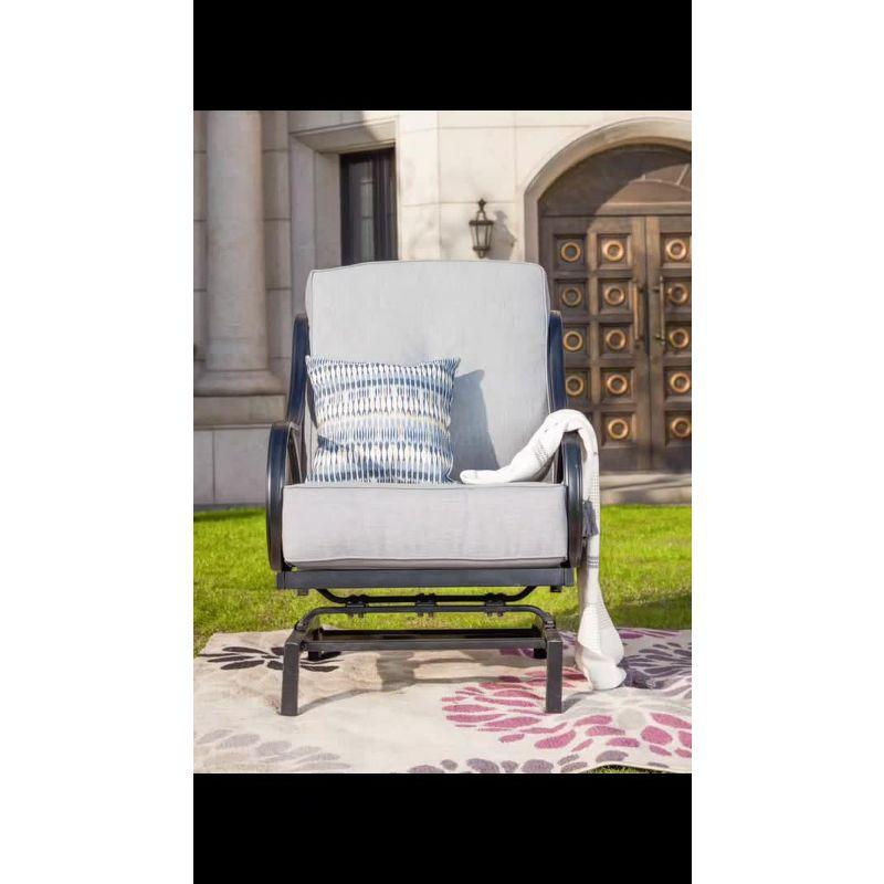 Blue Iron Outdoor Rocking Motion Chair with Cushions