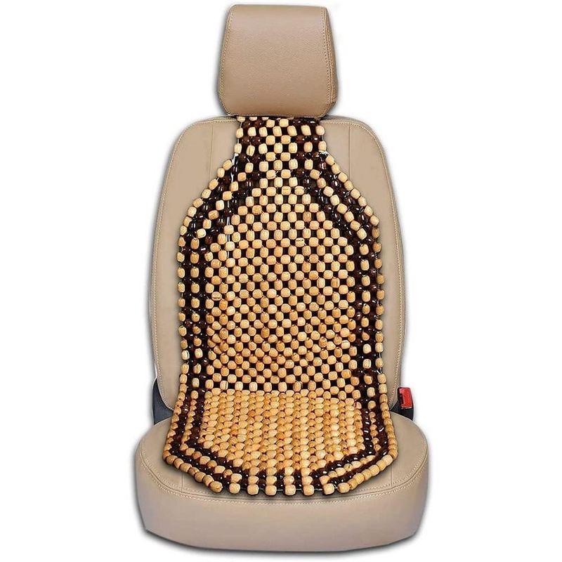Zone Tech Wood Beaded Seat Cushion - Premium Quality Car Massaging Double Strung Wood Beaded Seat Cover for Stress Free all Day!