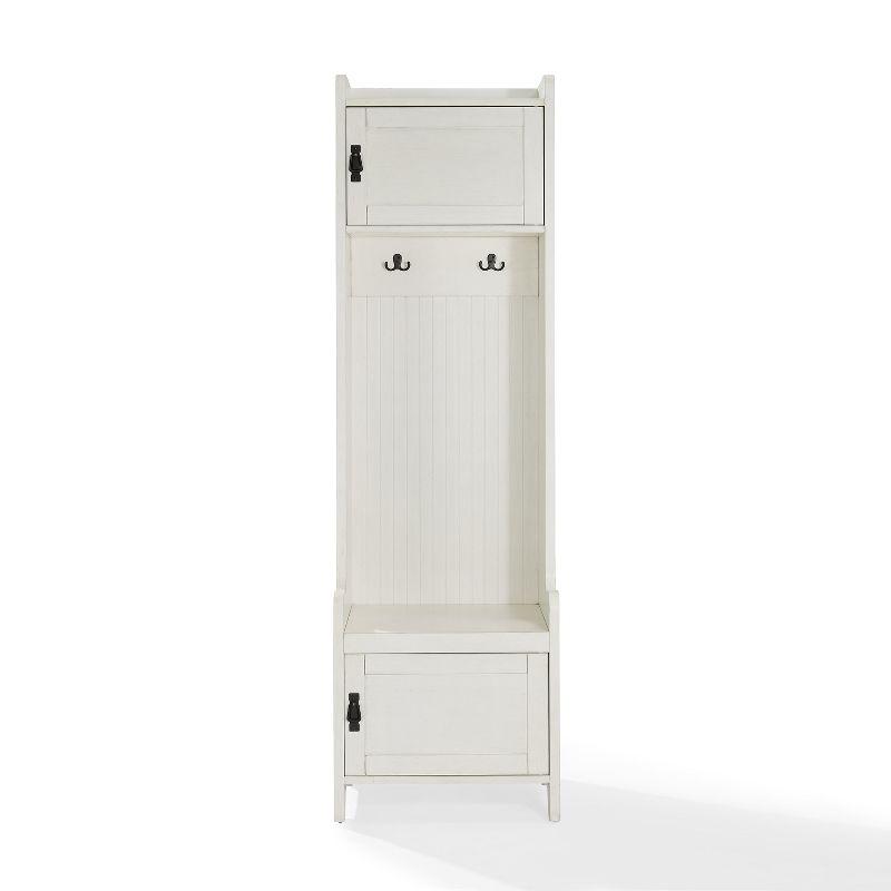 Fremont Entryway Tower White - Crosley: Antique Finish Hall Tree, Wood Veneer, Mudroom Organizer with Hooks