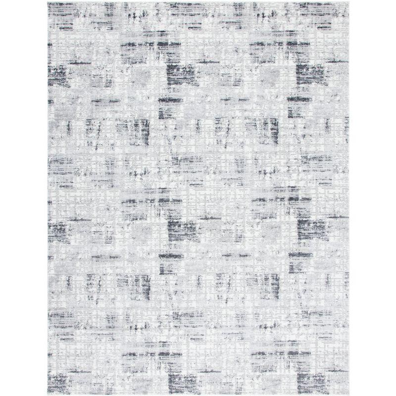 Amelia Modern Abstract Gray Charcoal 9' x 12' Synthetic Area Rug