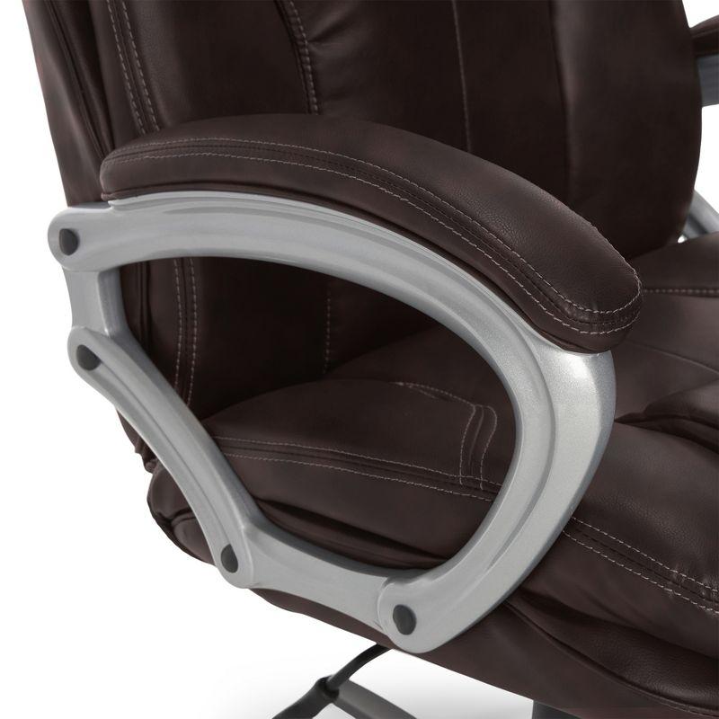 Serta Executive Big&Tall Office Chair: Puresoft Faux Leather, Roasted Chestnut, 350 lbs Capacity