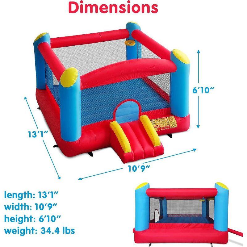 Enormous Giant Bounce House for Kids, Indoor Outdoor Inflatable Huge Bouncy Castle with Double Basketball Hoops, Includes Air Blower with GFCI