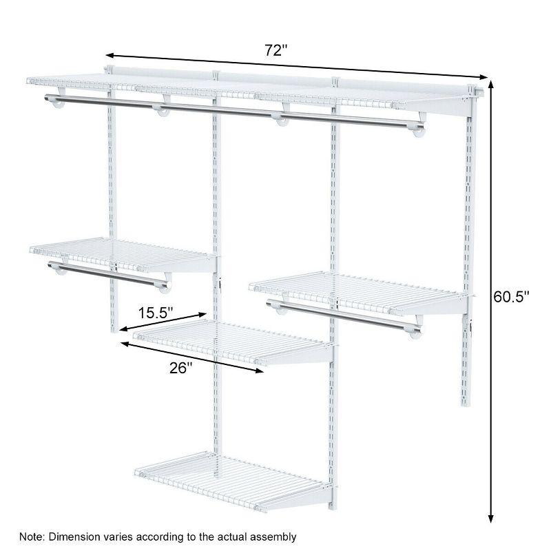 Costway Wall Mounted Adjustable Closet Organizer Custom Metal Closet