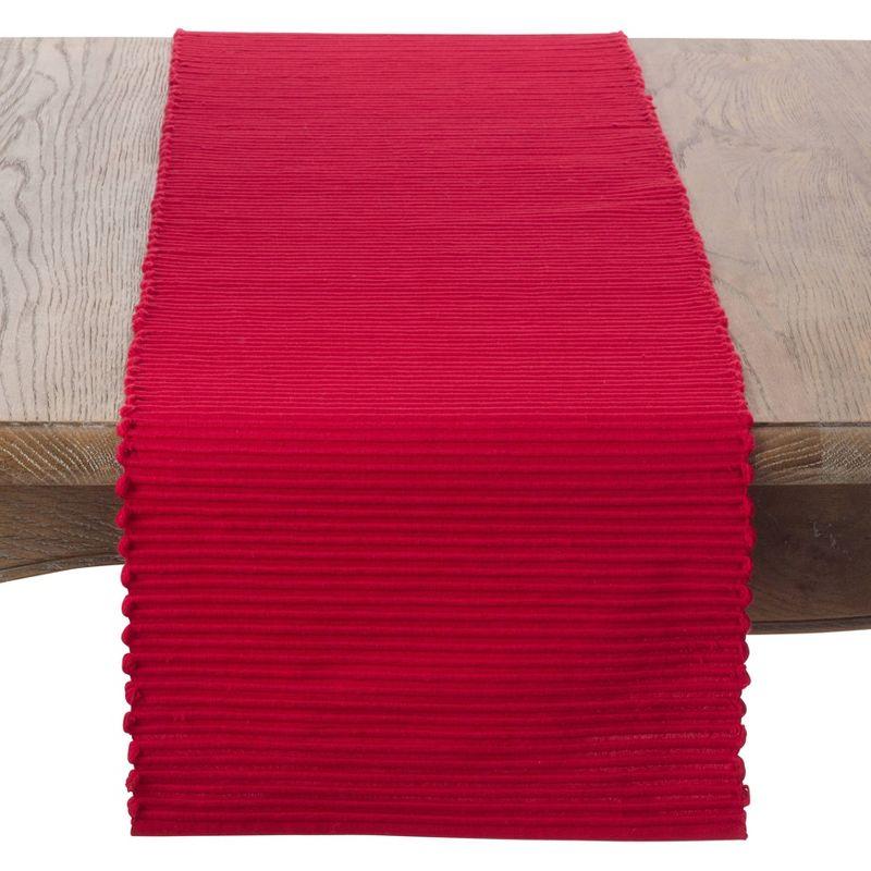 13"x72" Classic Ribbed Table Runner Red - Saro Lifestyle