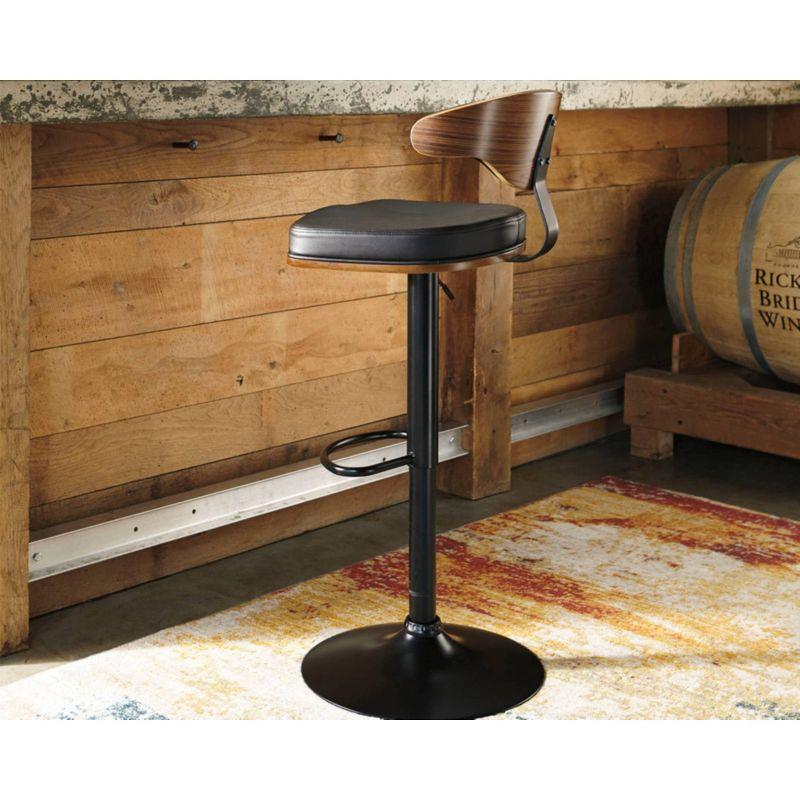 Tall Bellatier Adjustable Height Barstool Black - Signature Design by Ashley: Swivel, Low Back, Metal Frame