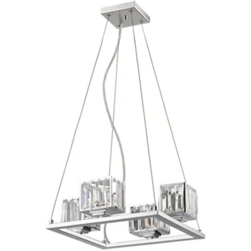 Chloe Lighting CH20038CM16-UP4 Trilluminate Contemporary 4 Light Chrome Finish Crystal Shade Mini Chandelier 16" Wide