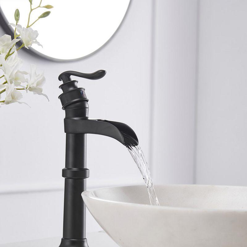 BWE Waterfall Single Hole Single-Handle Vessel Bathroom Faucet With Pop-up Drain Assembly