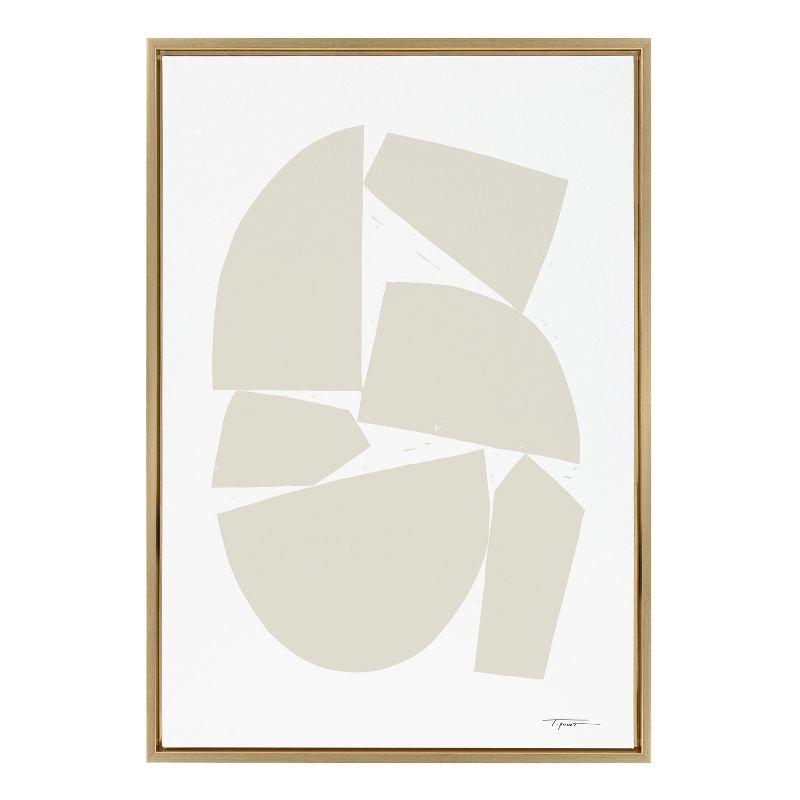 Kate and Laurel Sylvie Constructed I Neutral Framed Canvas by Statement Goods