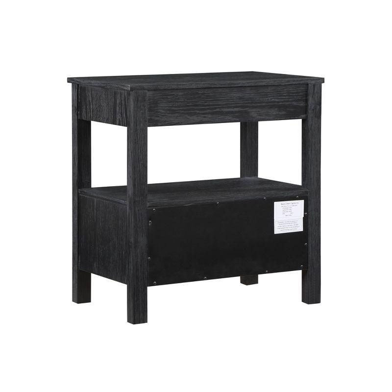 Comfort Pointe Delano Nightstand Black: 2 Drawers, Oak Veneer, Metal Glides, No Assembly Required