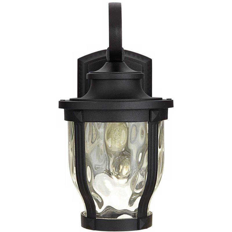 Minka Lavery Rustic Outdoor Wall Light Fixture Black LED 12 1/4" Clear Hammered Glass for Post Exterior Barn Deck Porch Yard Patio