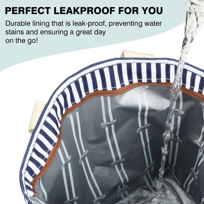 Solaris Insulated Cooler Bag, 3 Layer Leakproof Soft Cooler tote bag, Collapsible Waterproof Grocery Thermal Bag, Gift Ideas for Picnic, Gray Strip