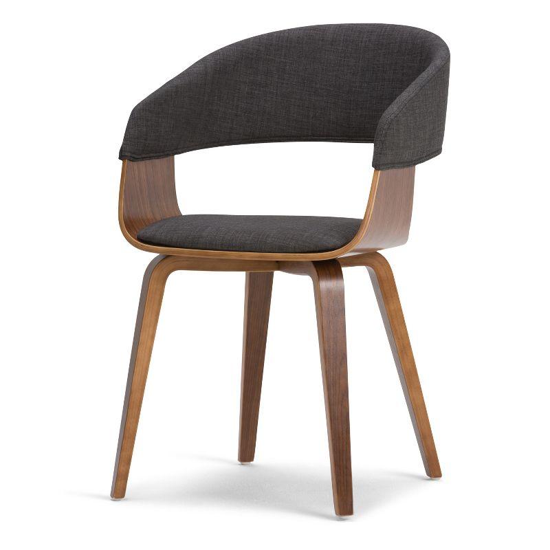 Lowell Bentwood Upholstered Dining Chair with Curved Backrest in Mid-Century Modern Style