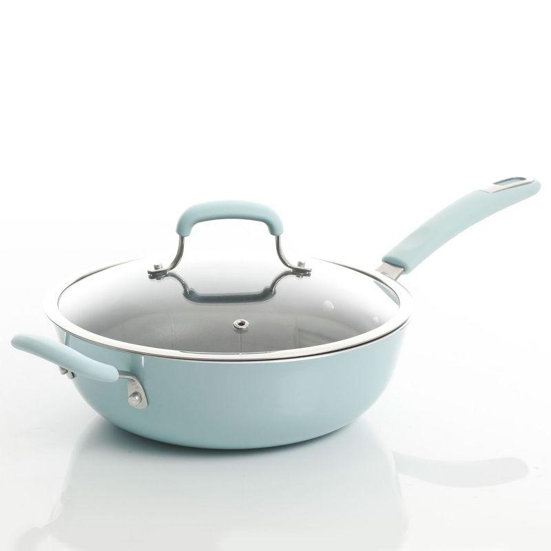 Kenmore Elite Glacier Blue Nonstick Aluminum 10-Piece Cookware Set