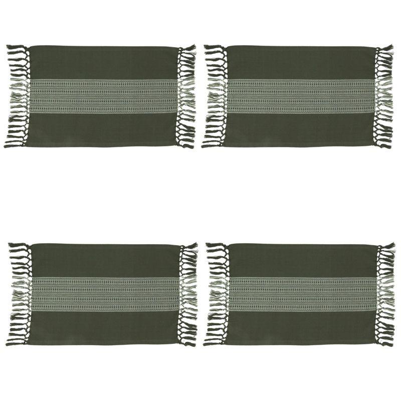 100% Cotton Striped Rectangle Placemat (Set of 4)