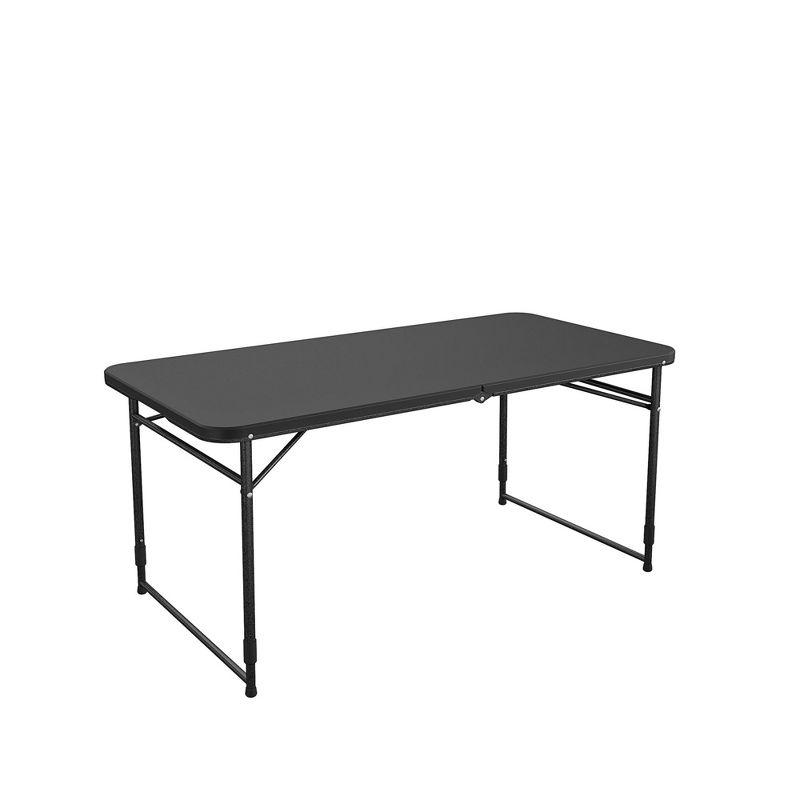 COSCO 24" x 48" Adjustable Height Folding Resin Utility Table, Black