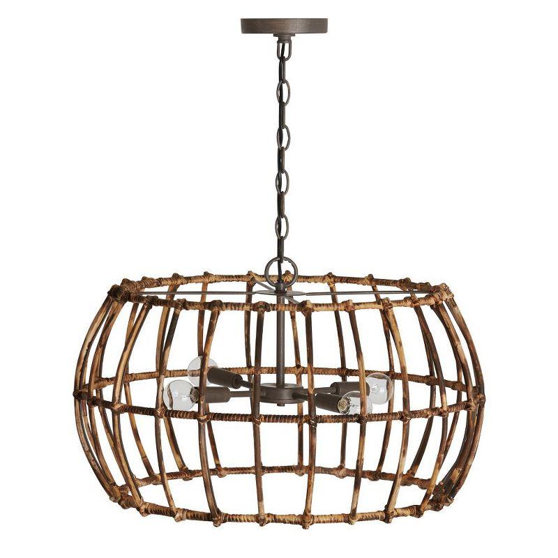 Capital Lighting Sanibel 4 - Light Pendant in  Blazed Rattan/Nordic Grey