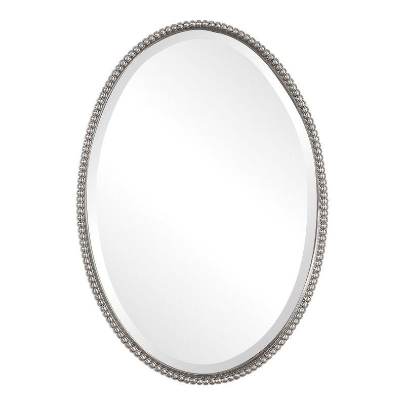 Uttermost Oval Vanity Decorative Wall Mirror Beveled Burnished Pale Champagne Gold Frame 25" Wide for Bathroom Bedroom Home Office