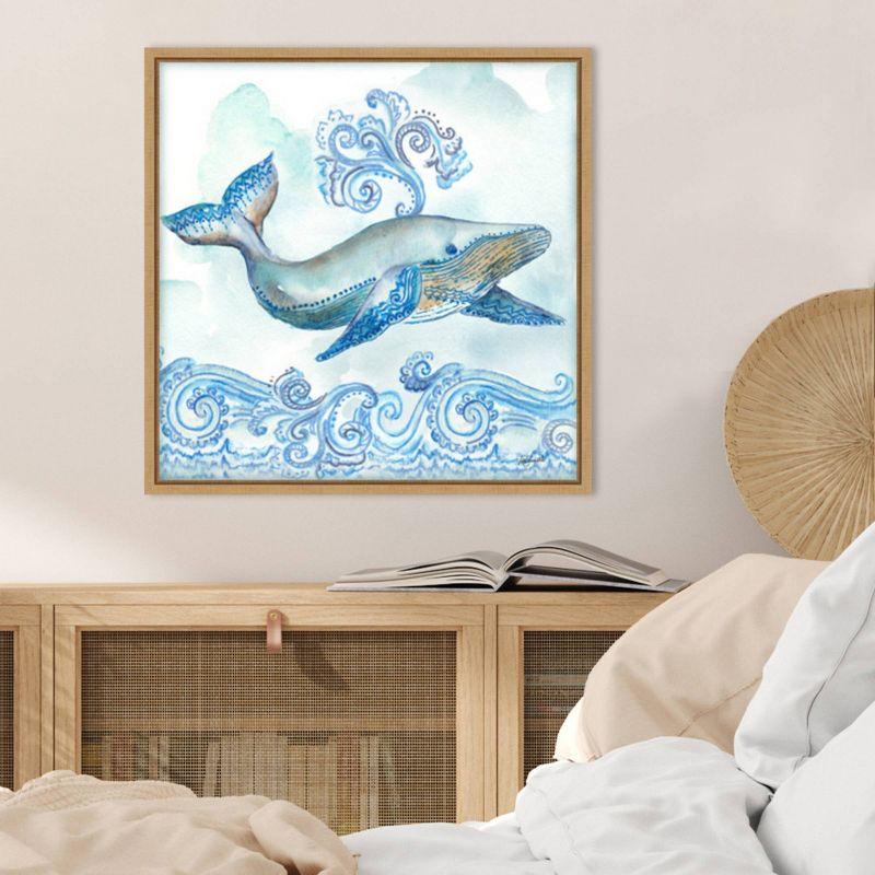 Amanti Art 22"x22" Boho Shells II Whale by Tre Sorelle Studios Framed Canvas Wall Art Print
