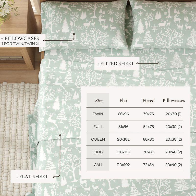 FreshFolds 100% Turkish Cotton Holiday Printed Flannel Sheet Set