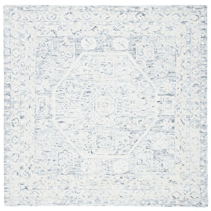 Ivory Elegance 5' Square Hand-Tufted Wool Rug