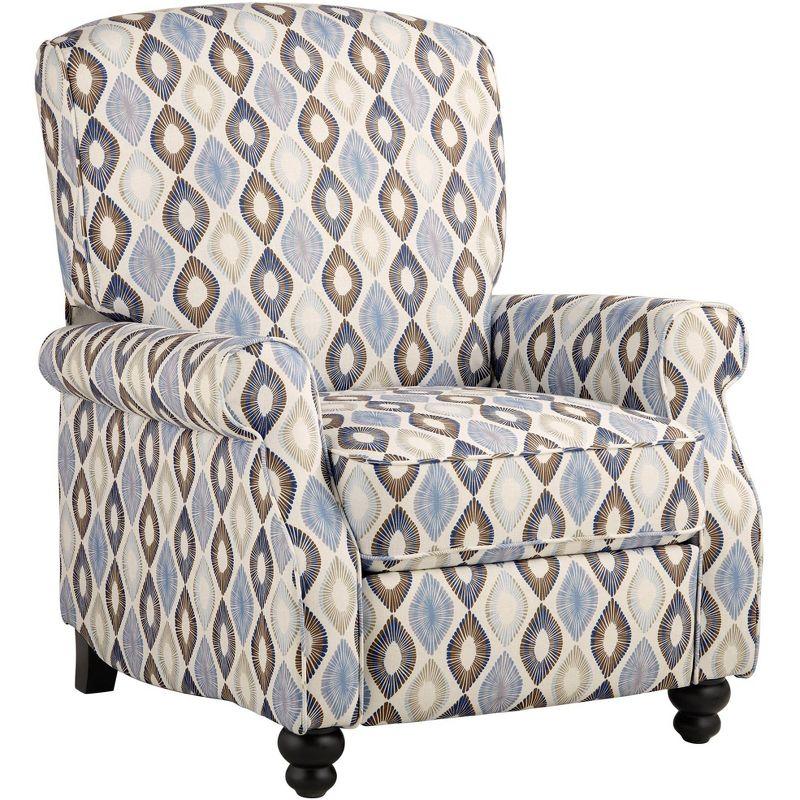 Elm Lane Blue Diamond Wood Recliner Chair