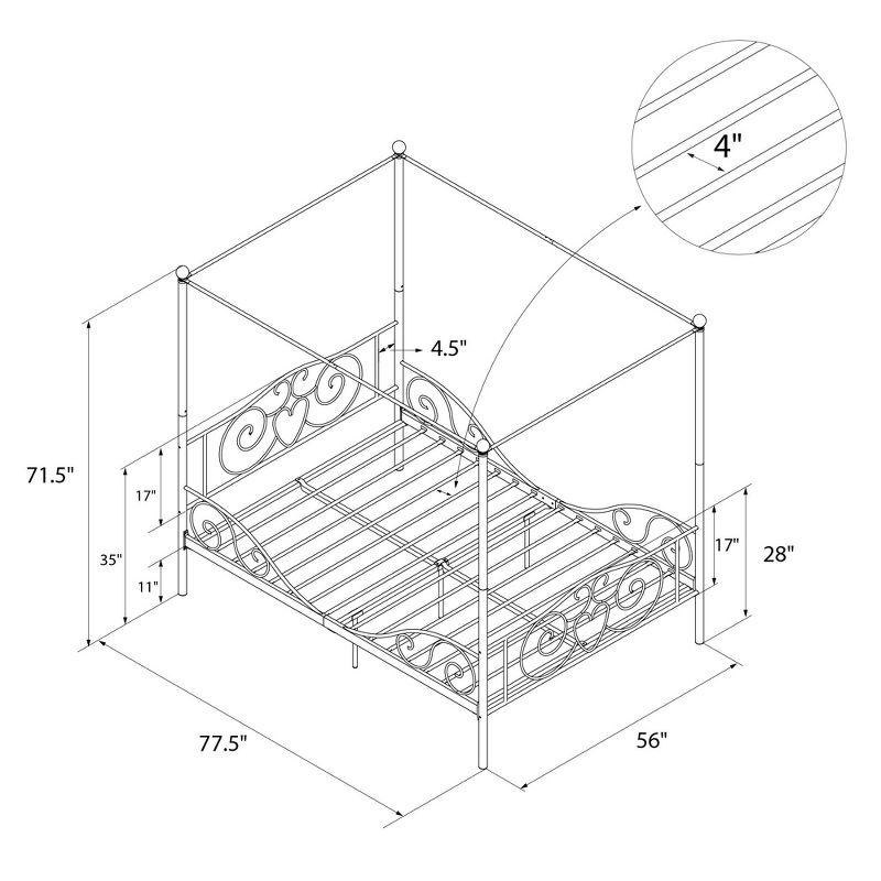 DHP Canopy Metal Bed