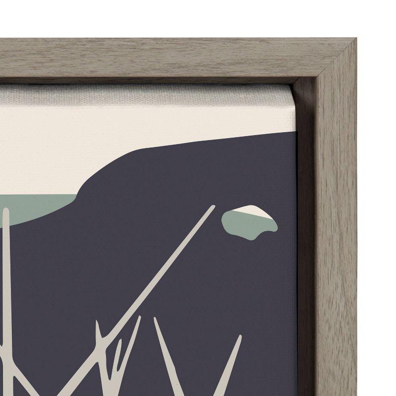 Daily Walk Marsh Abstract Landscape Canvas in Gray Frame