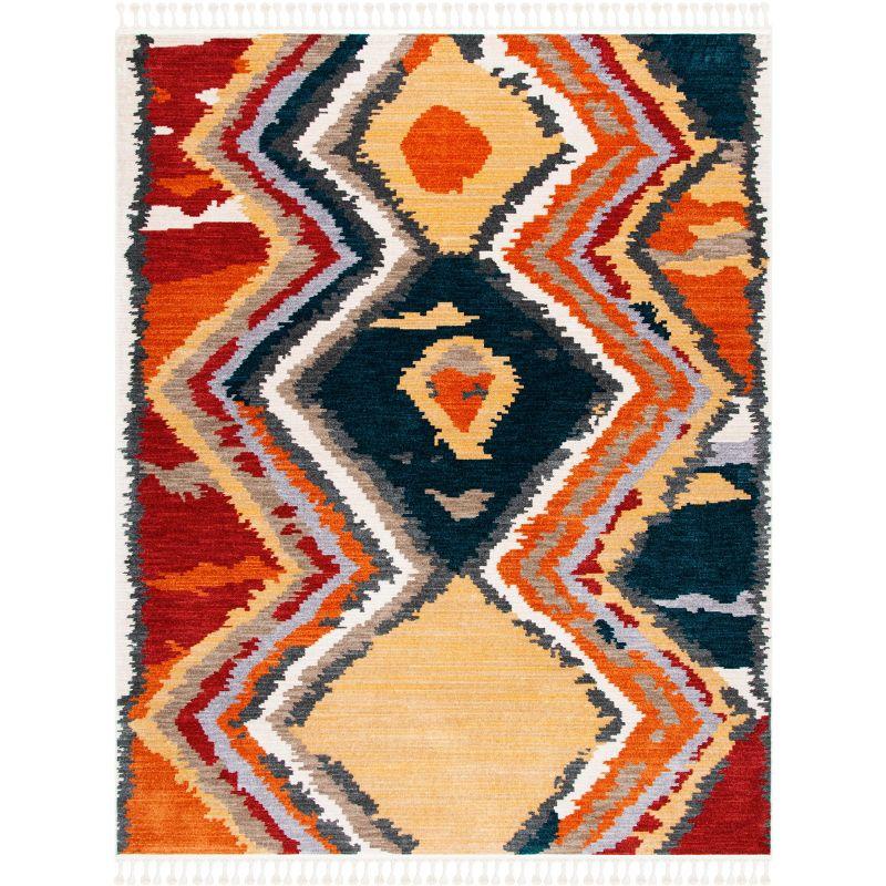 Braided Medallion 8' x 10' Red Cotton Chenille Area Rug