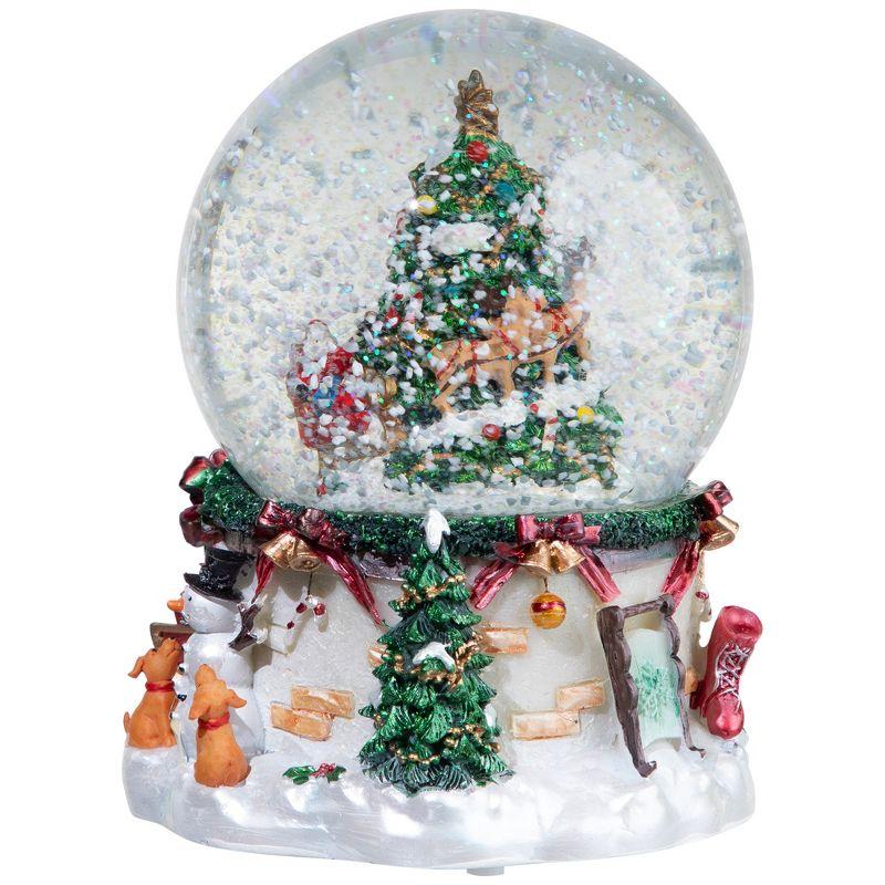 Northlight Musical Christmas Tree and Santa Claus Snow Globe - 6.75"