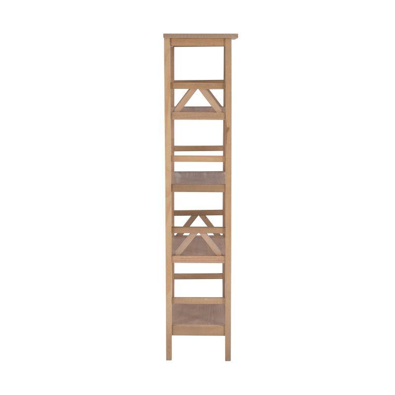 54.45" Original PT - Titian Transitional Solid Wood Display and Storage Bookshelf Driftwood - Linon