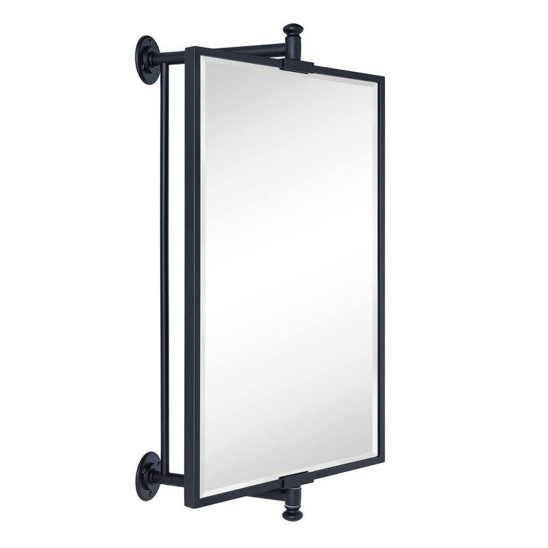 Matte Black Rectangular Stainless Steel Wall Mounted Bathroom Vanity Mirror