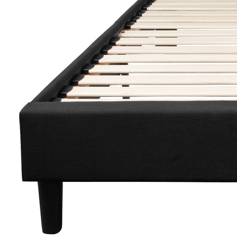 Flash Furniture Brighton Queen Size Tufted Upholstered Platform Bed in Black Fabric