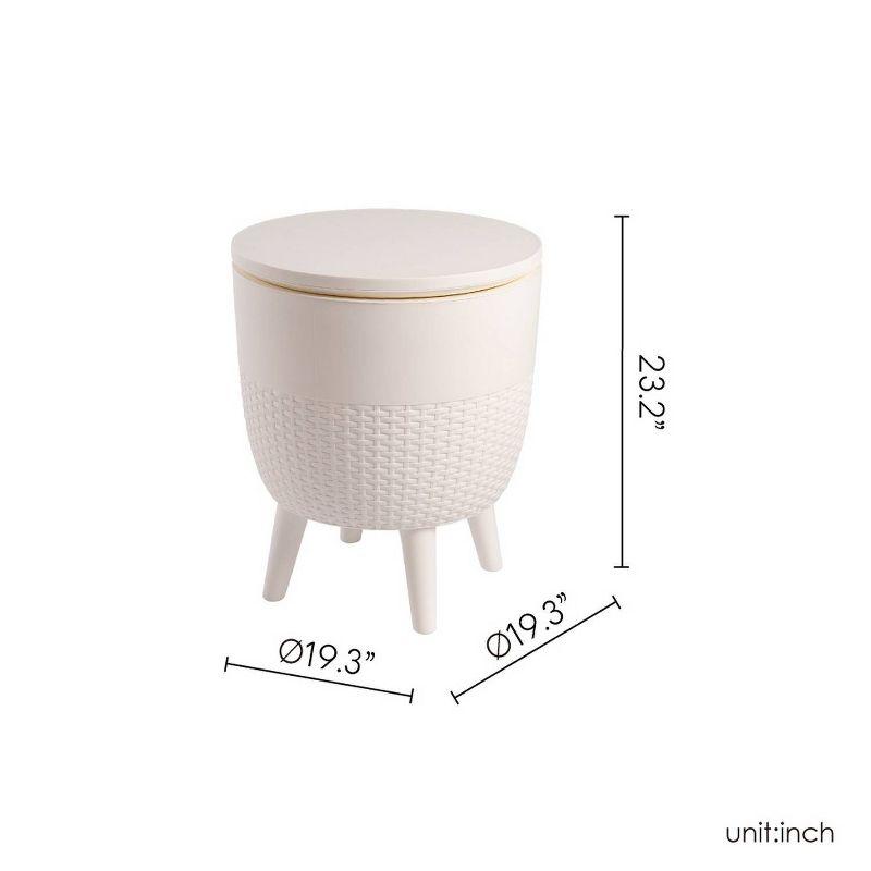 Cancun Resin Outdoor 2-In-1 Side Table and Cooler