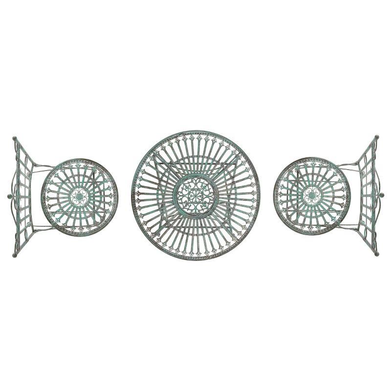 Belen Bistro Set, One Table And Two Chairs - Outdoor - PAT5020 - Antique Dark Green - Safavieh