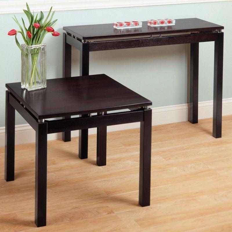 Linea Console Table Dark Espresso - Winsome: Hardwood Frame, Wood Veneer Top, Spot Clean, Assembly Required