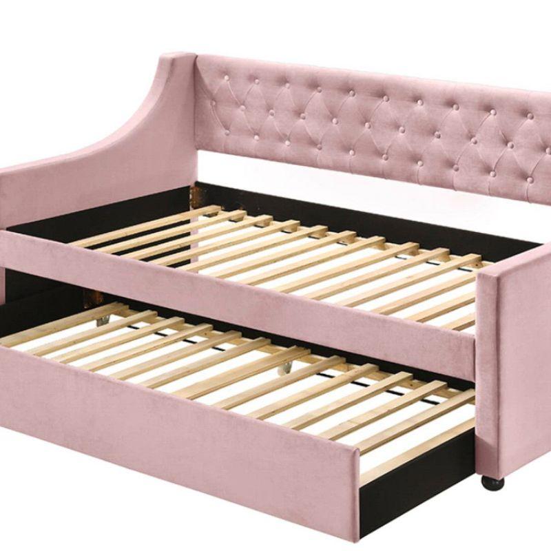 Acme Furniture Twin/Full Lianna Bed Pink Velvet