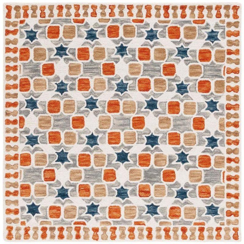 Aspen APN128 Hand Tufted Area Rug  - Ivory/Grey - 5'x5' - Safavieh.