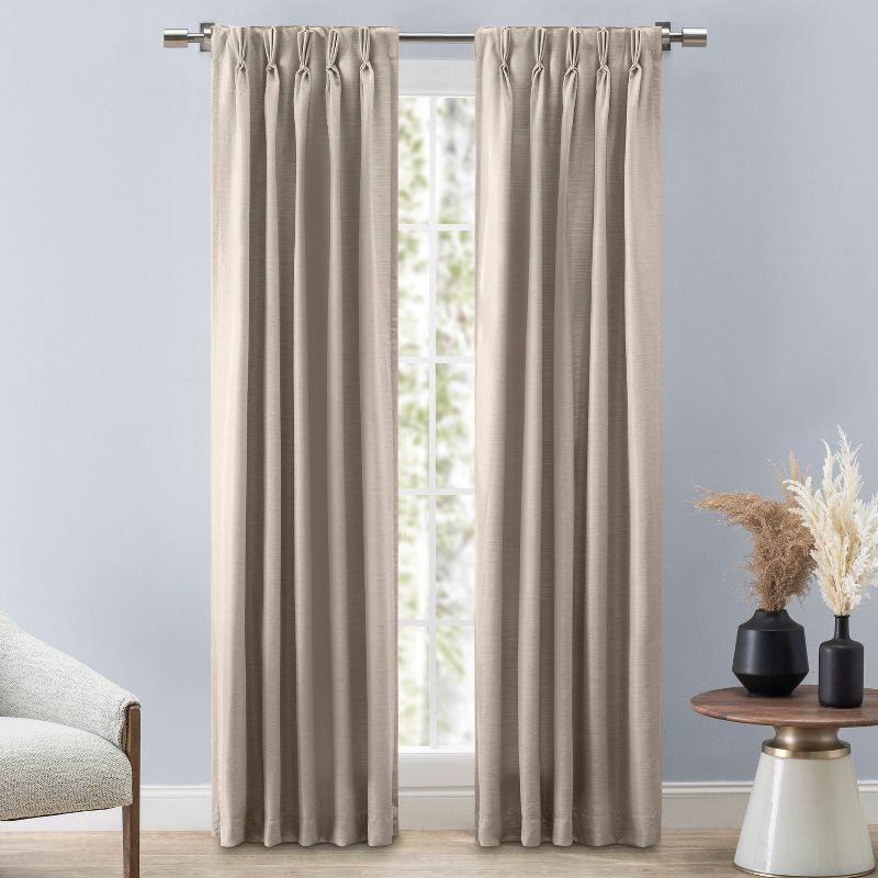 Parchment Room Darkening Pleated Polyester Window Panels