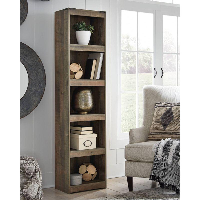 Rustic Brown Adjustable Cube Bookcase with Shelves