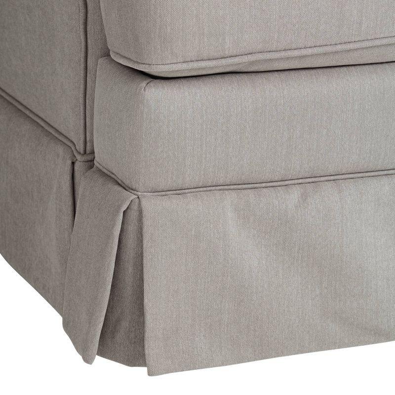Elm Lane Slate Gray Glider Recliner Chair Modern Armchair Comfortable Push Manual Reclining Footrest for Bedroom Living Room