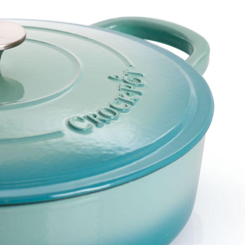 Aqua Blue 5 Quart Enameled Cast Iron Braiser with Lid